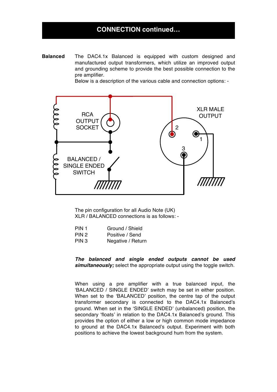 Connection continued | Audio Note DAC4.1x Balanced User Manual | Page 10 / 15