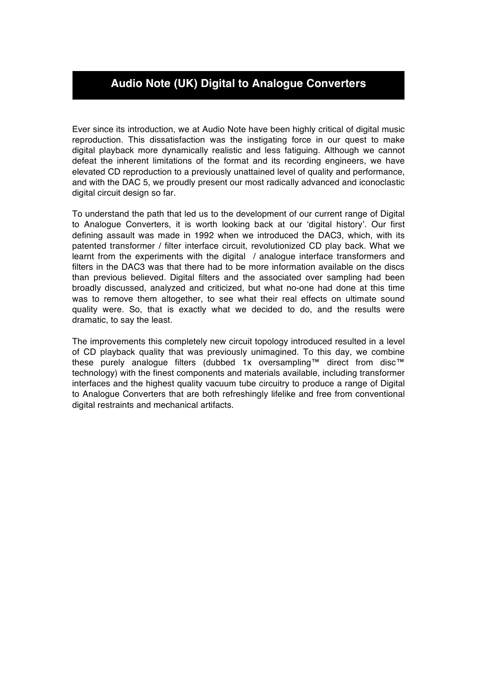 Audio Note DAC4.1x Balanced User Manual | Page 6 / 15