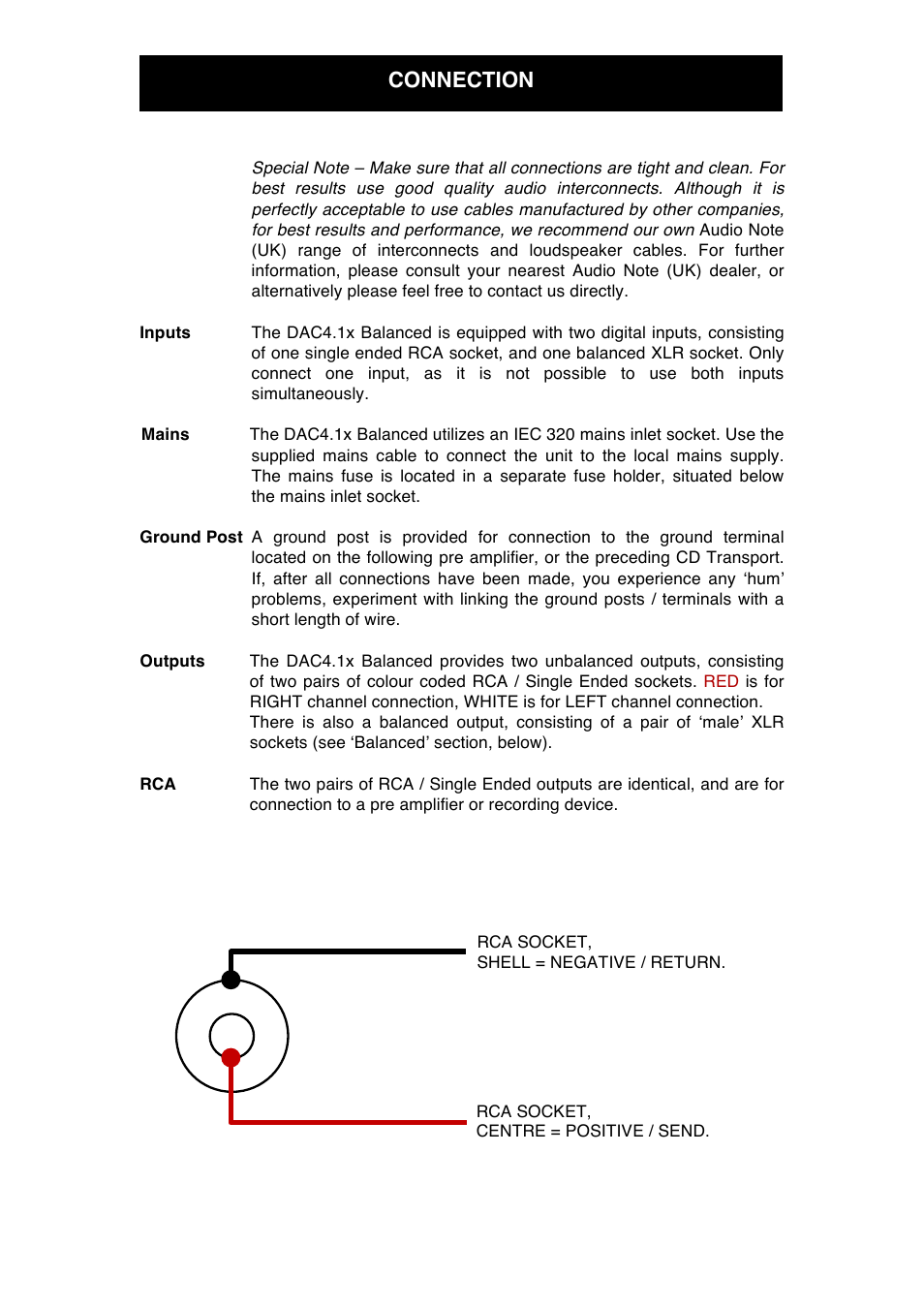 Connection | Audio Note DAC4.1x Balanced User Manual | Page 9 / 15