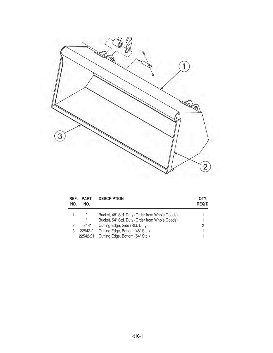 Bucket assembly | Bush Hog 1035 User Manual | Page 11 / 26