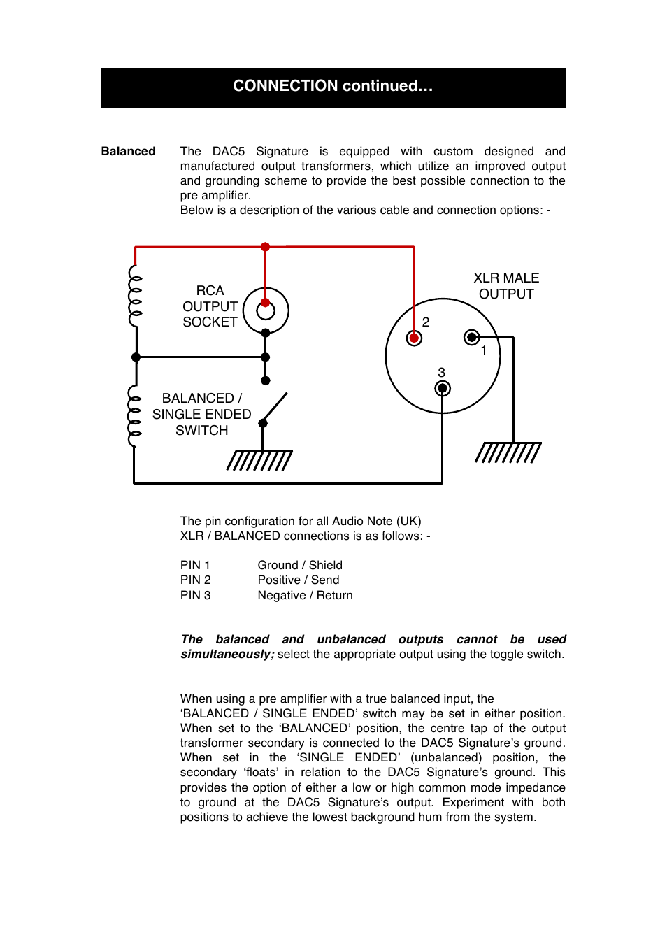 Connection continued | Audio Note DAC5 Signature 2007 User Manual | Page 10 / 15