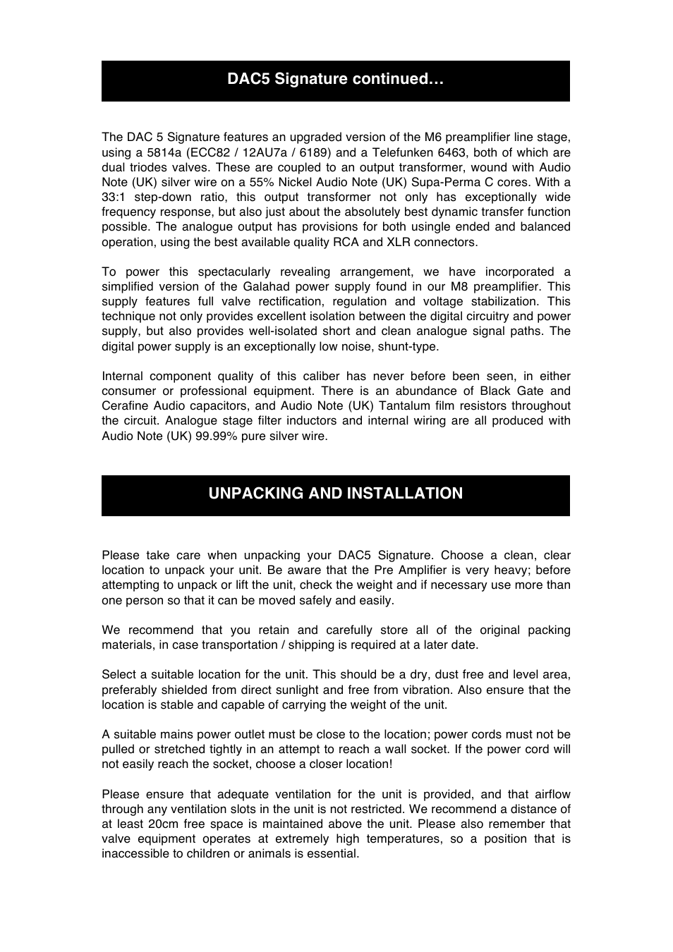 Audio Note DAC5 Signature 2007 User Manual | Page 8 / 15