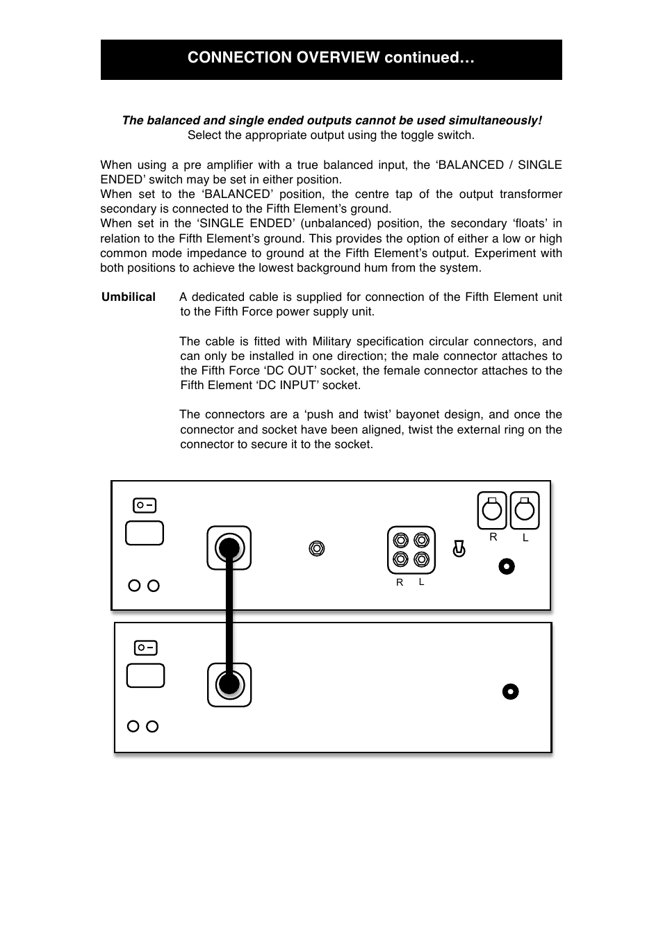 Connection overview continued | Audio Note Fifth Element Fifth Force User Manual | Page 13 / 18