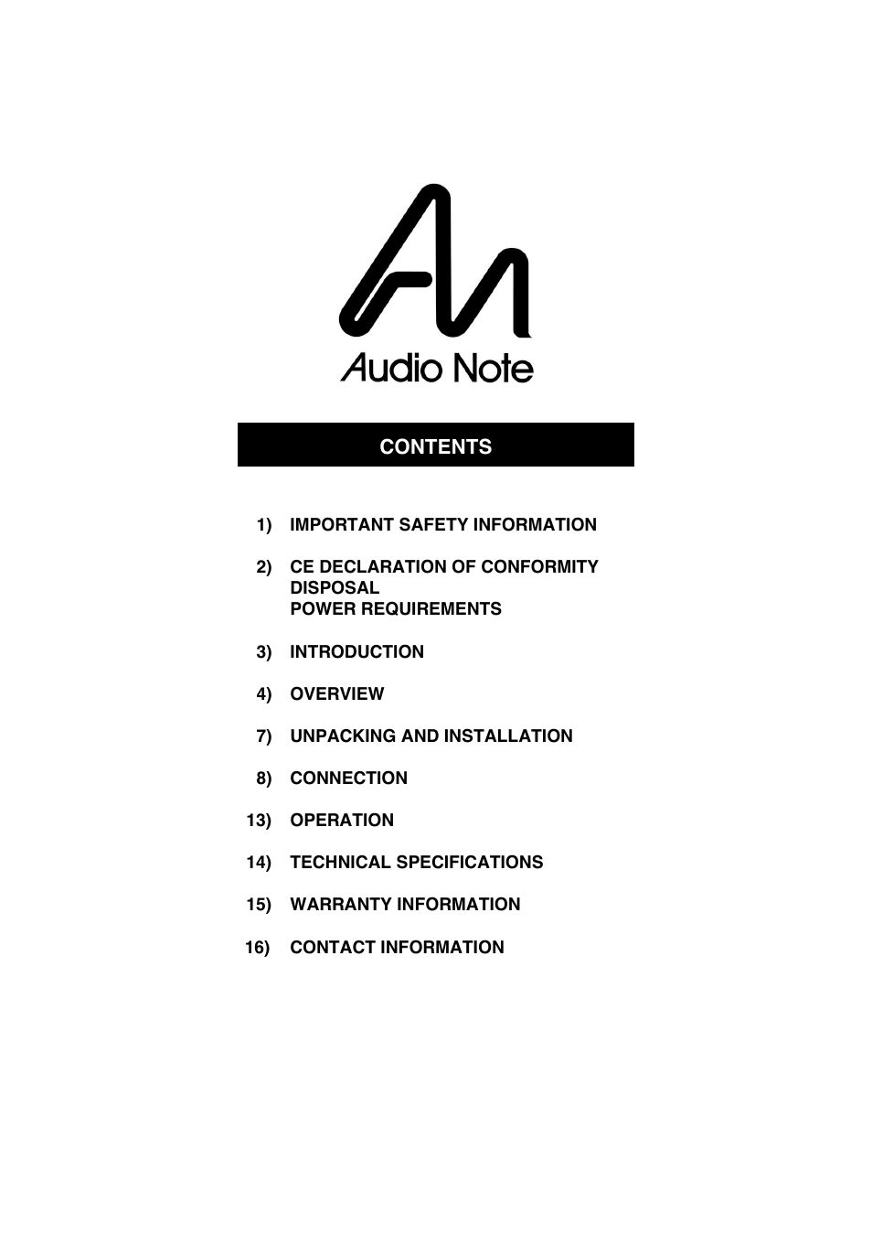 Audio Note Fifth Element Fifth Force User Manual | Page 2 / 18