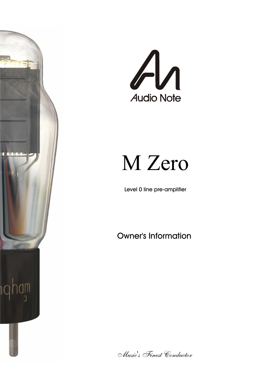 Audio Note M Zero User Manual | 7 pages