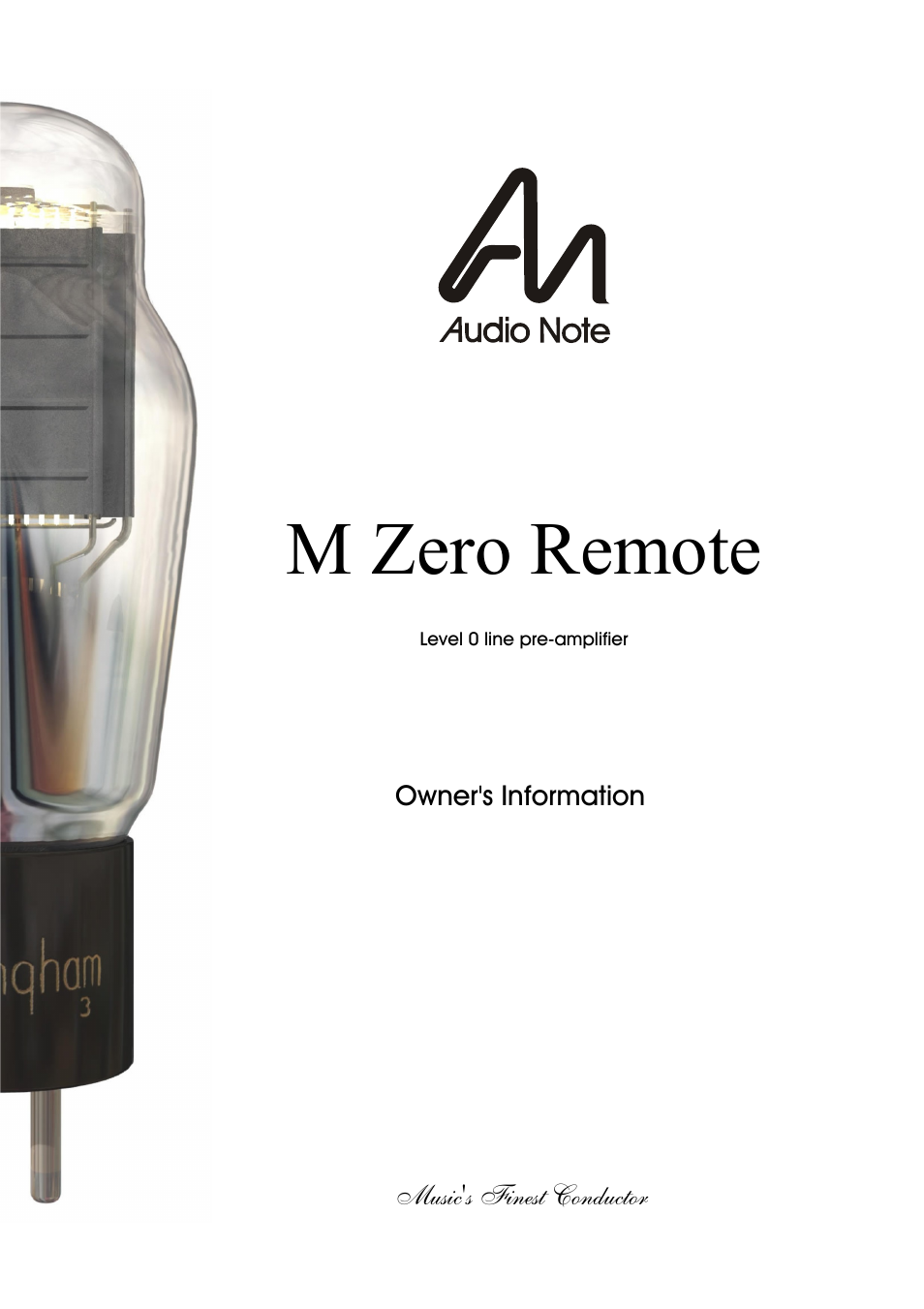 Audio Note M Zero Remote User Manual | 8 pages