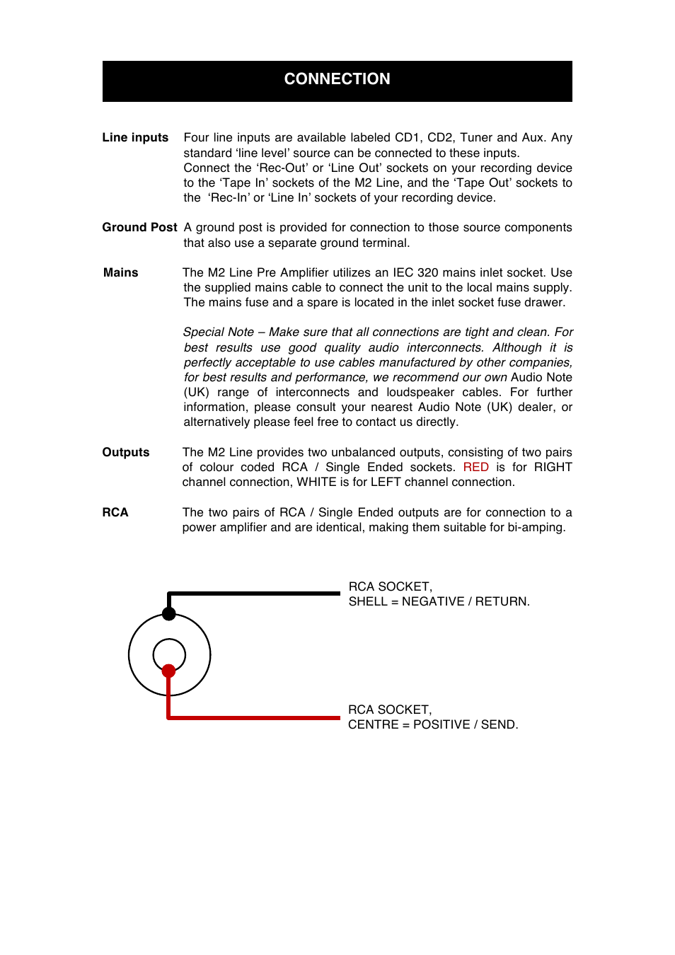 Connection | Audio Note M2 Line User Manual | Page 8 / 13