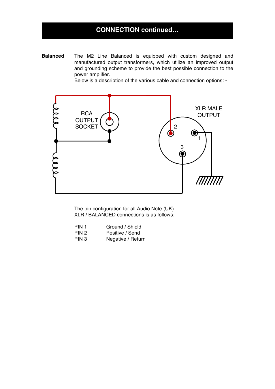 Connection continued | Audio Note M2 Line Balanced User Manual | Page 9 / 15