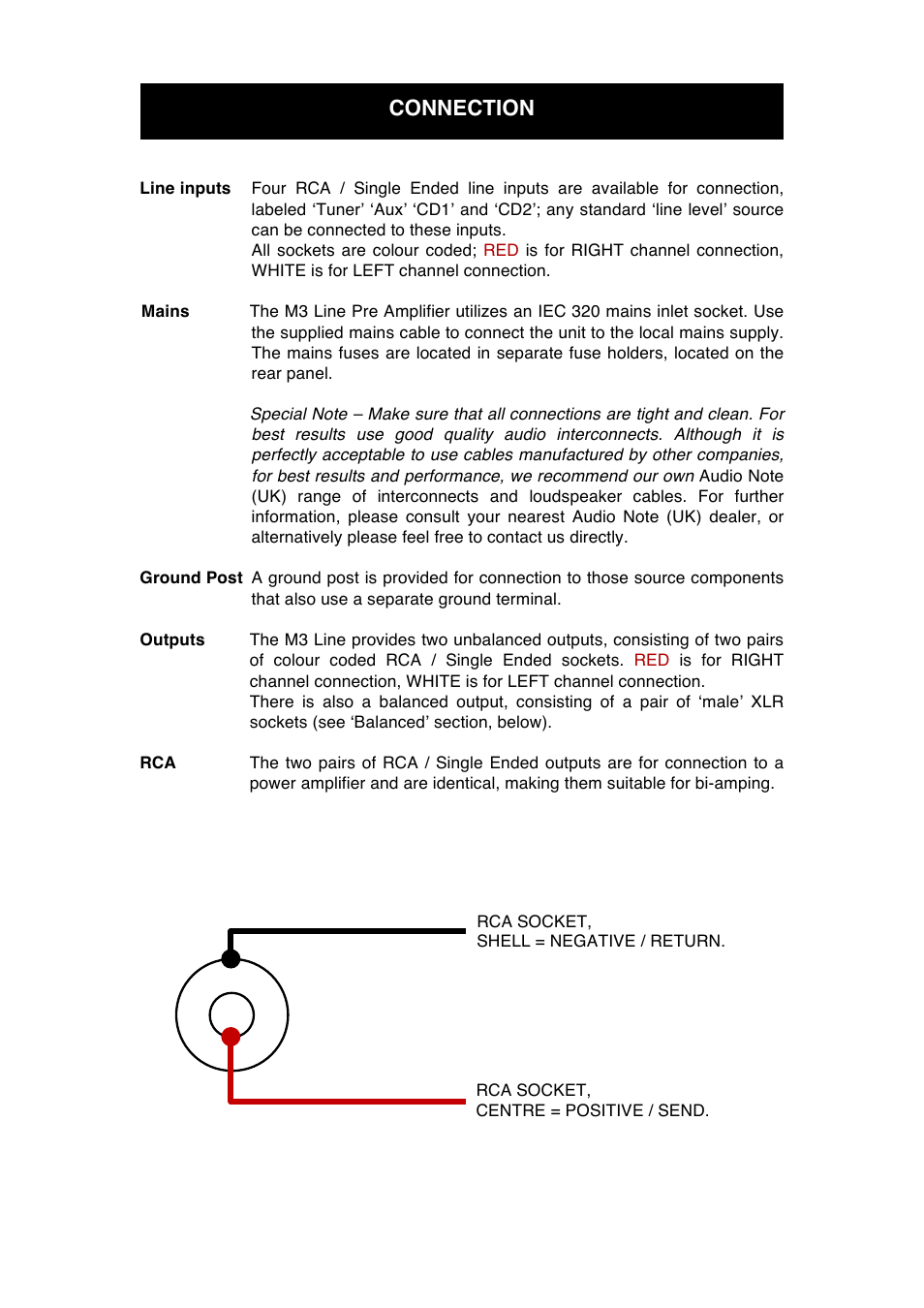 Connection | Audio Note M3 Line User Manual | Page 8 / 15