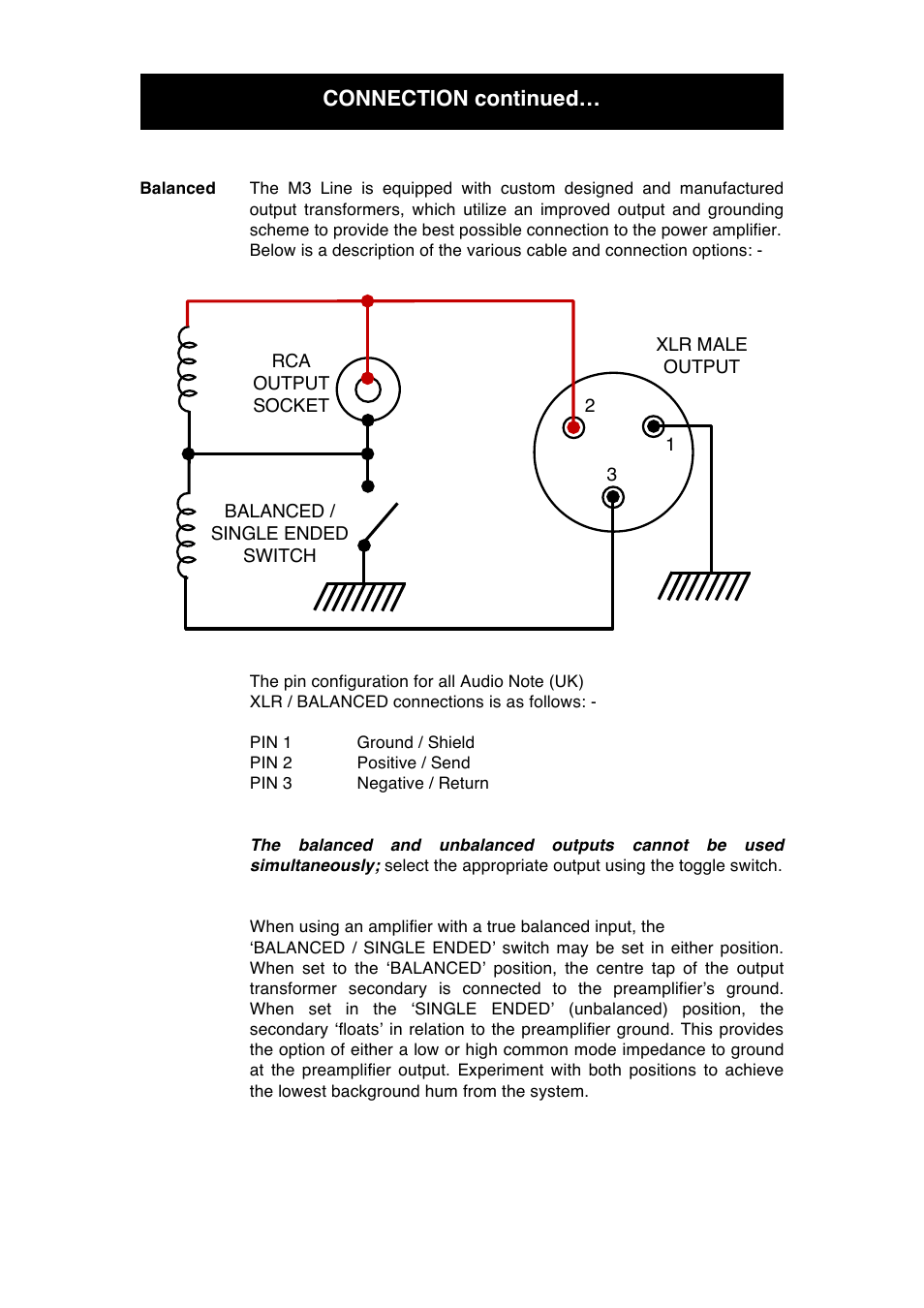 Connection continued | Audio Note M3 Line Balanced CD Input User Manual | Page 9 / 15