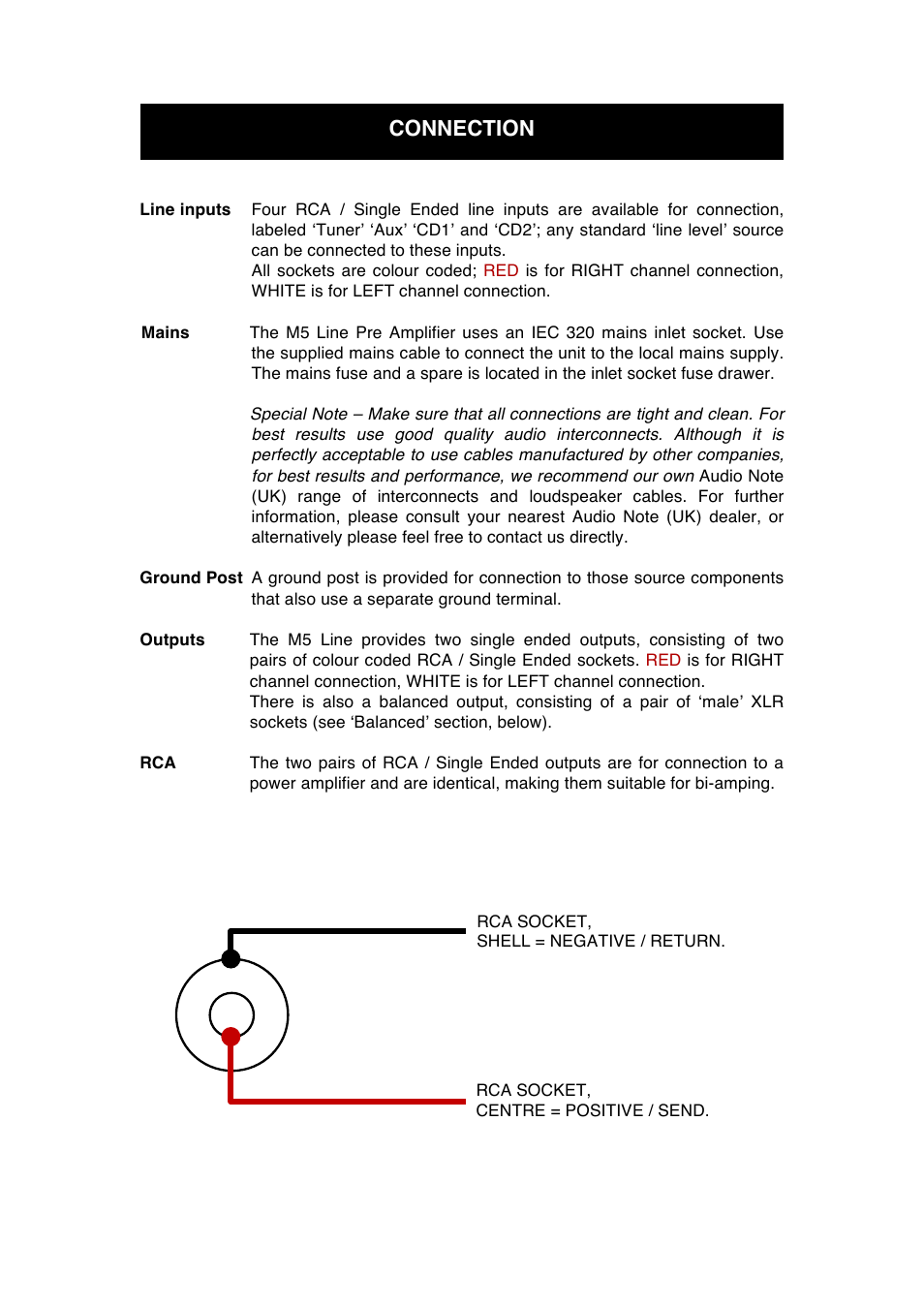 Connection | Audio Note M5 Line User Manual | Page 8 / 15