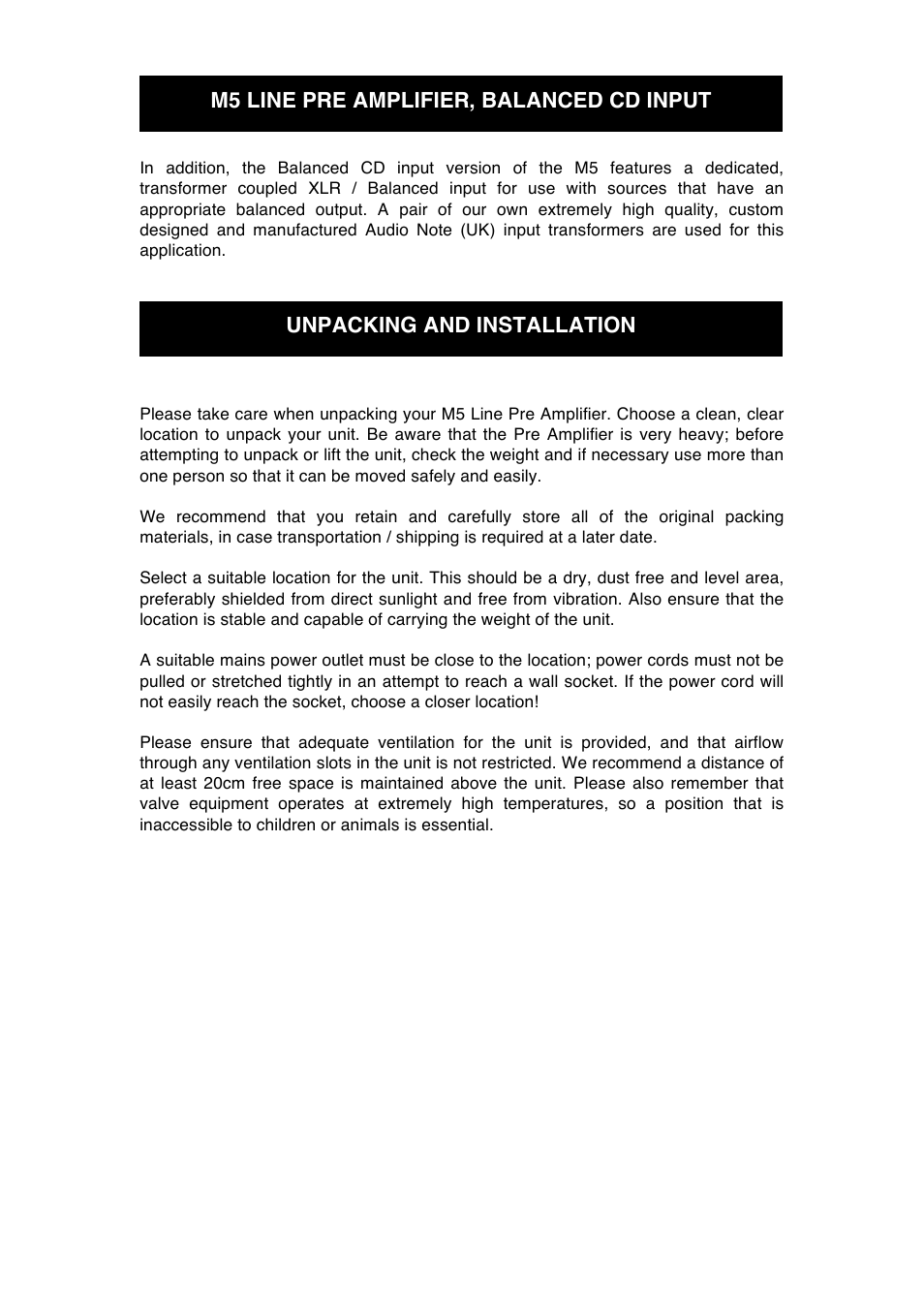 Audio Note M5 Line Balanced CD Input User Manual | Page 7 / 15
