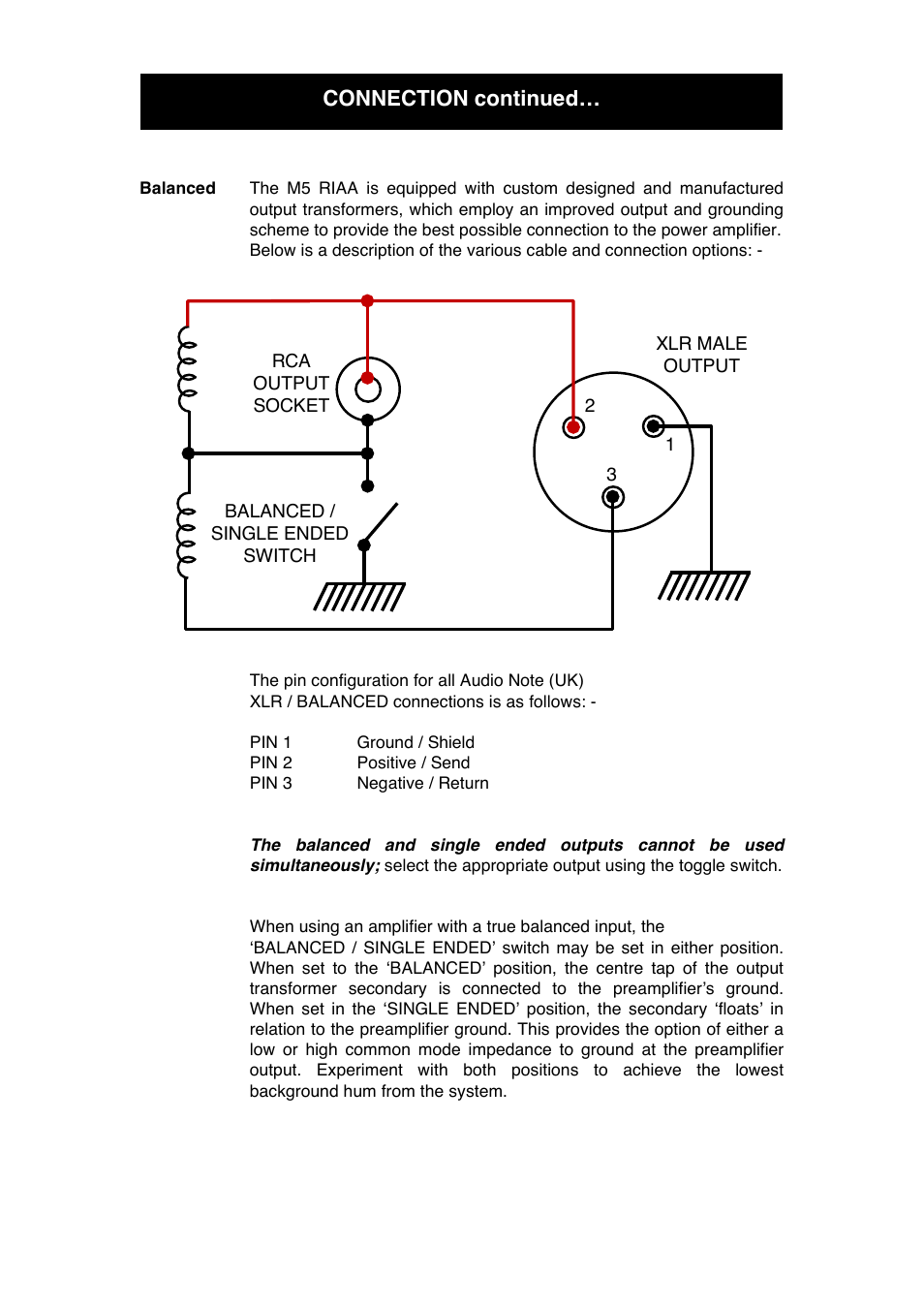 Connection continued | Audio Note M5 RIAA User Manual | Page 9 / 14