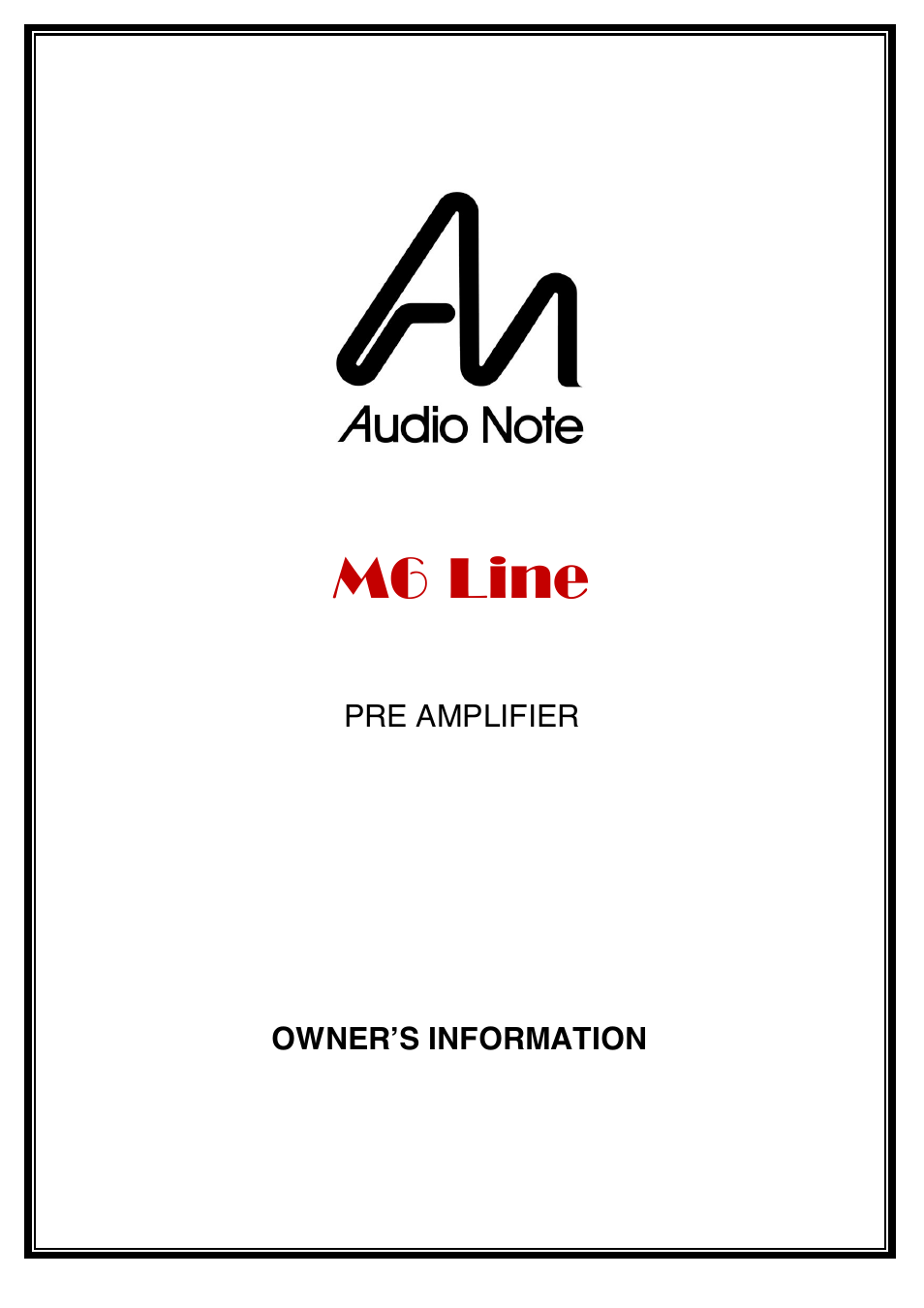 Audio Note M6 Line User Manual | 15 pages
