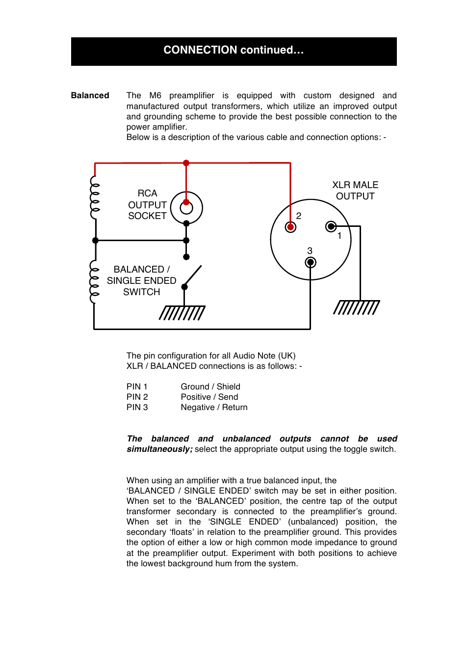 Connection continued | Audio Note M6 Line Balanced CD Input User Manual | Page 9 / 15