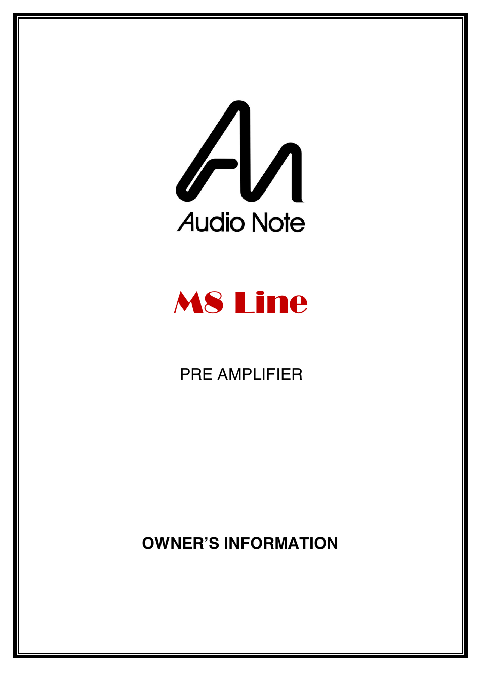 Audio Note M8 Line User Manual | 15 pages