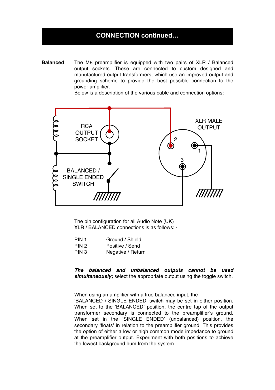 Connection continued | Audio Note M8 Line Balanced CD Input User Manual | Page 9 / 16
