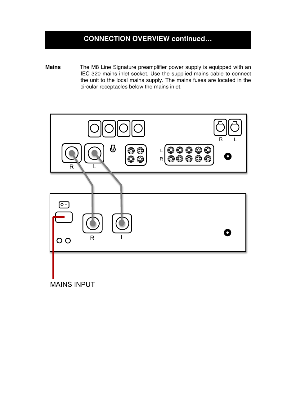 Connection overview continued… mains input | Audio Note M8 Line Signature User Manual | Page 11 / 20