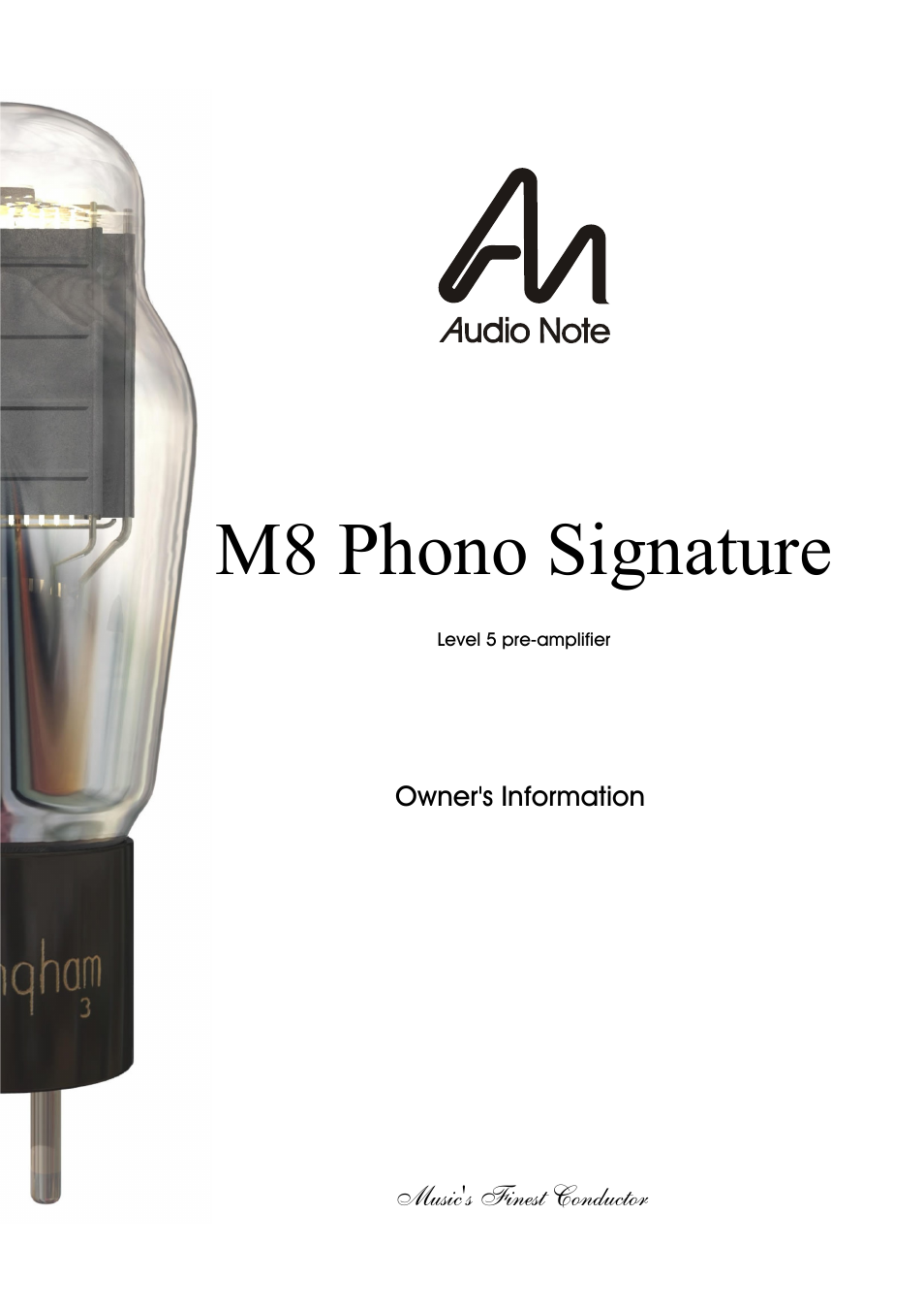 Audio Note M8 Phonosig User Manual | 9 pages