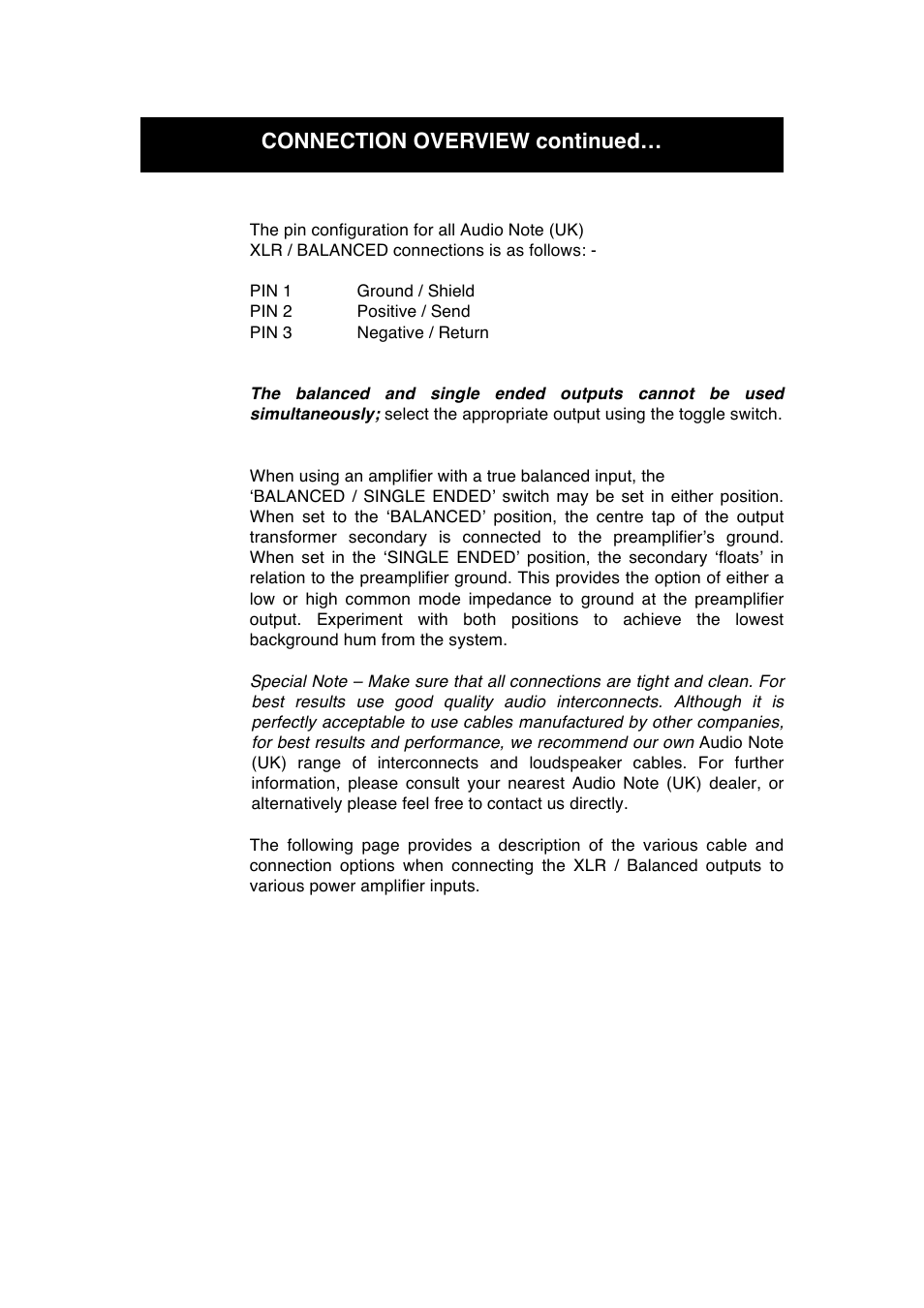 Connection overview continued | Audio Note M9 Phono User Manual | Page 14 / 20