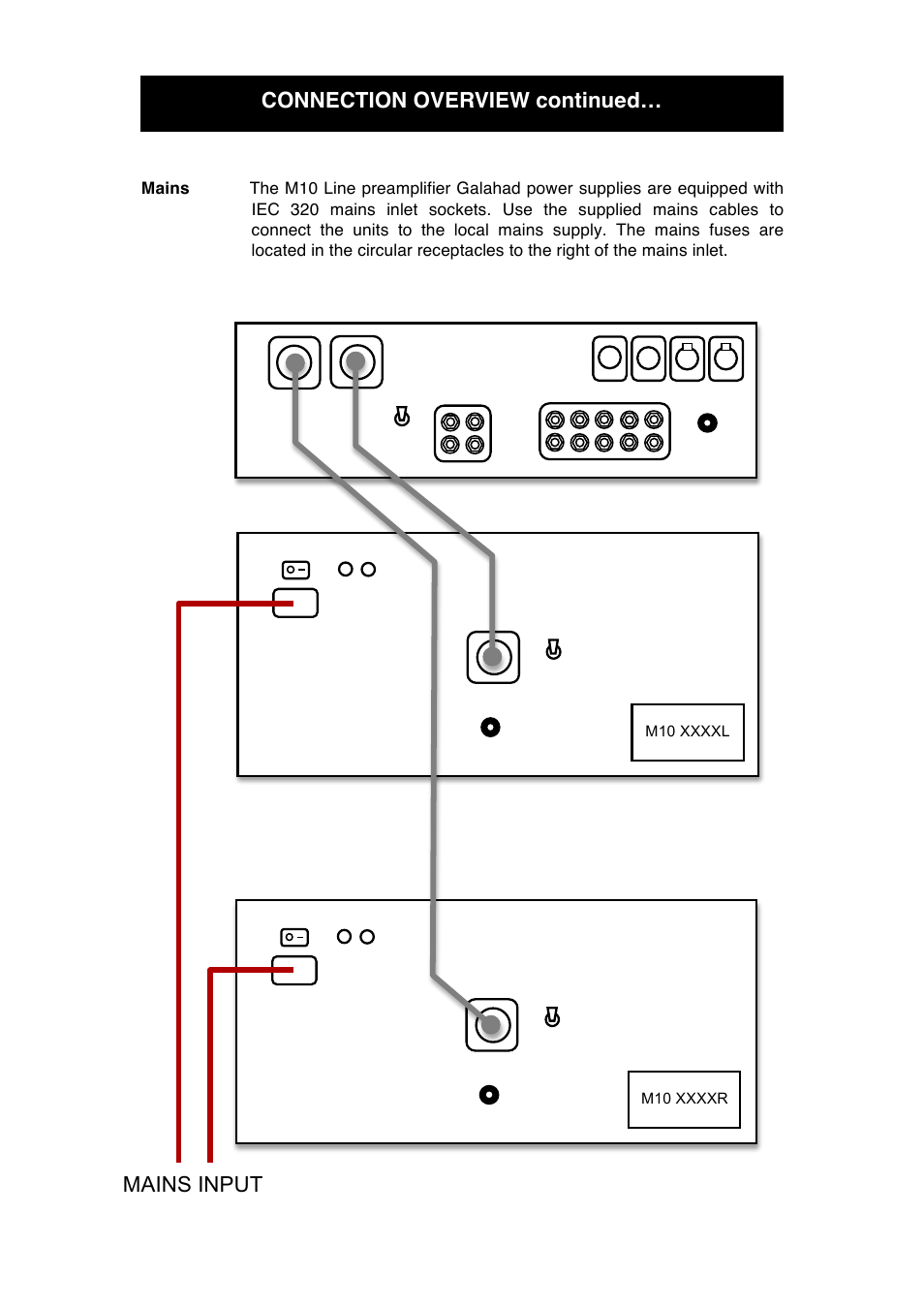 Connection overview continued, Mains input | Audio Note M10 Line User Manual | Page 11 / 20