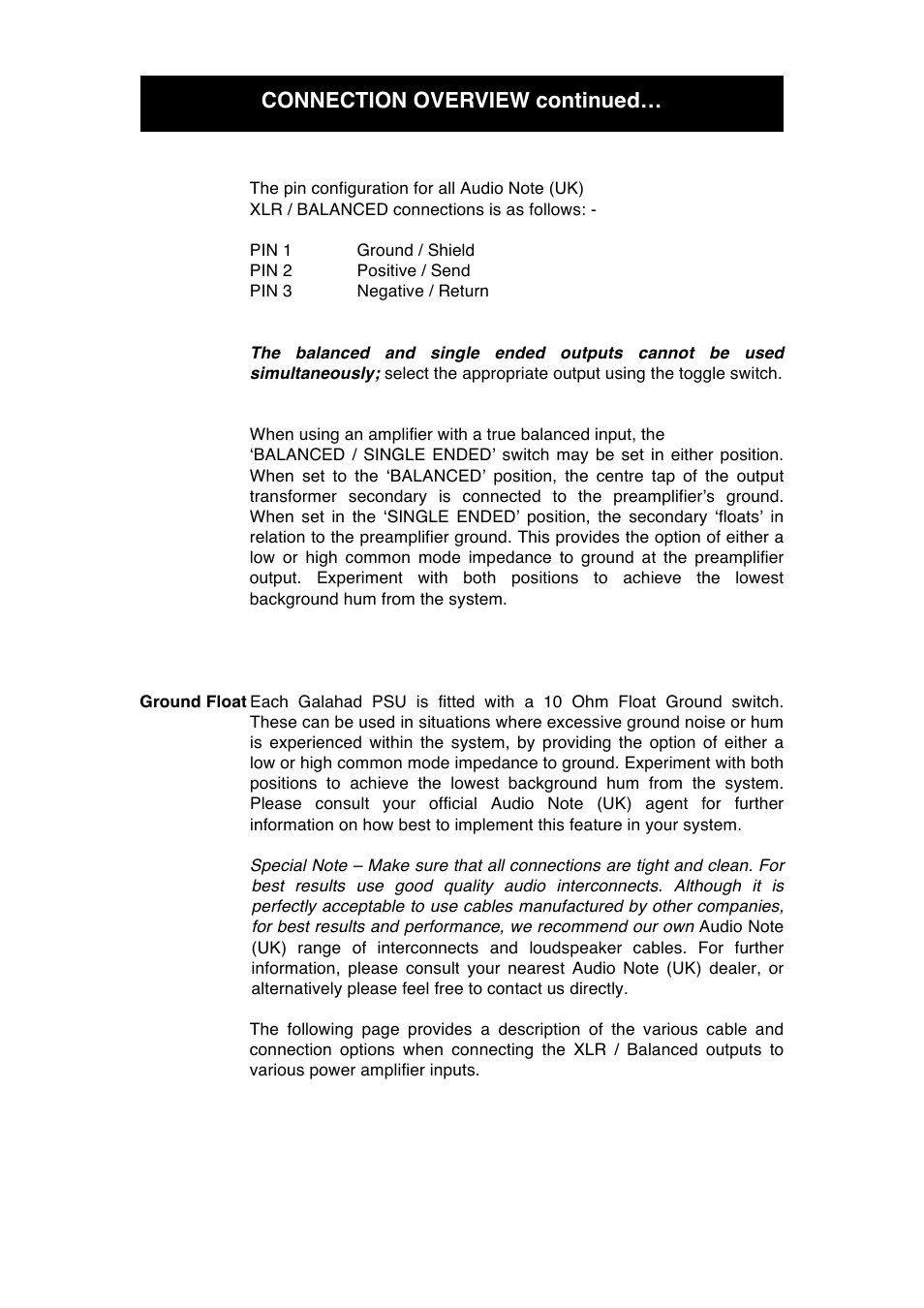 Connection overview continued | Audio Note M10 Line User Manual | Page 14 / 20