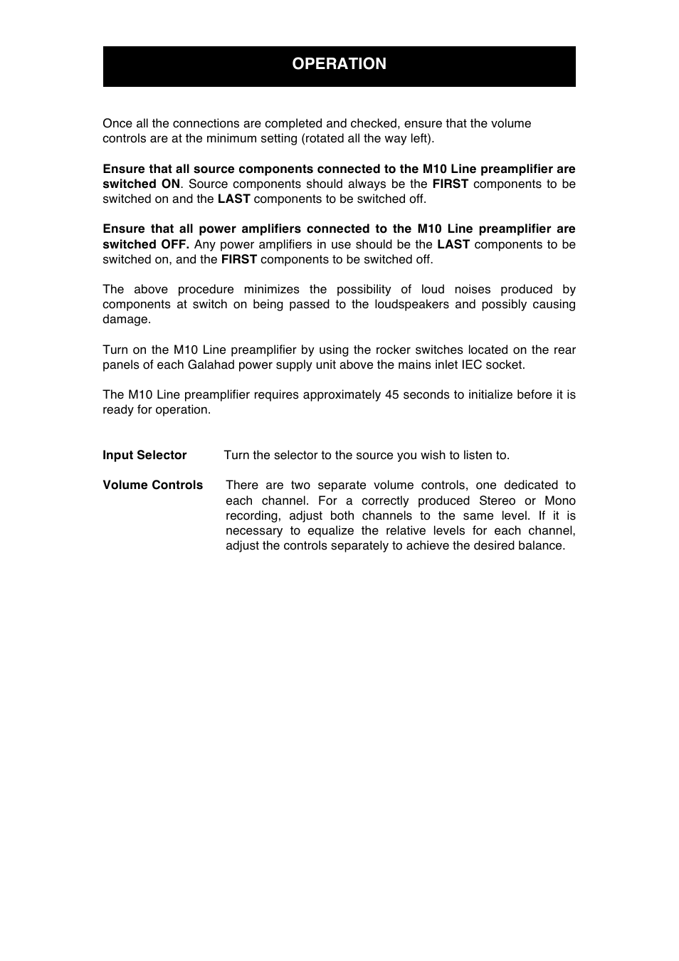 Operation | Audio Note M10 Line User Manual | Page 16 / 20