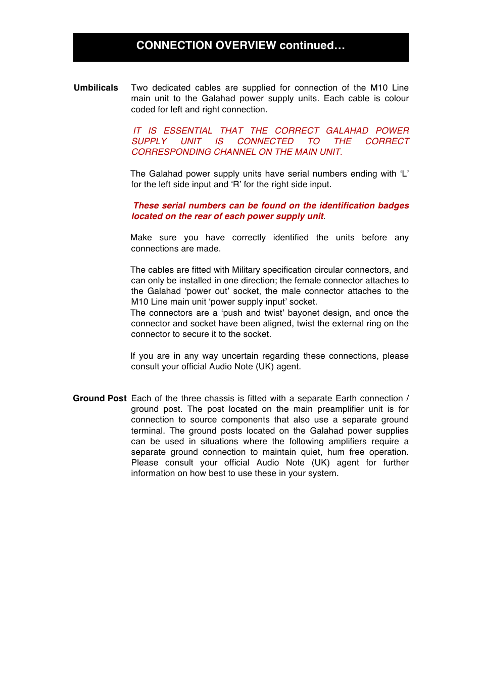 Connection overview continued | Audio Note M10 Line User Manual | Page 9 / 20