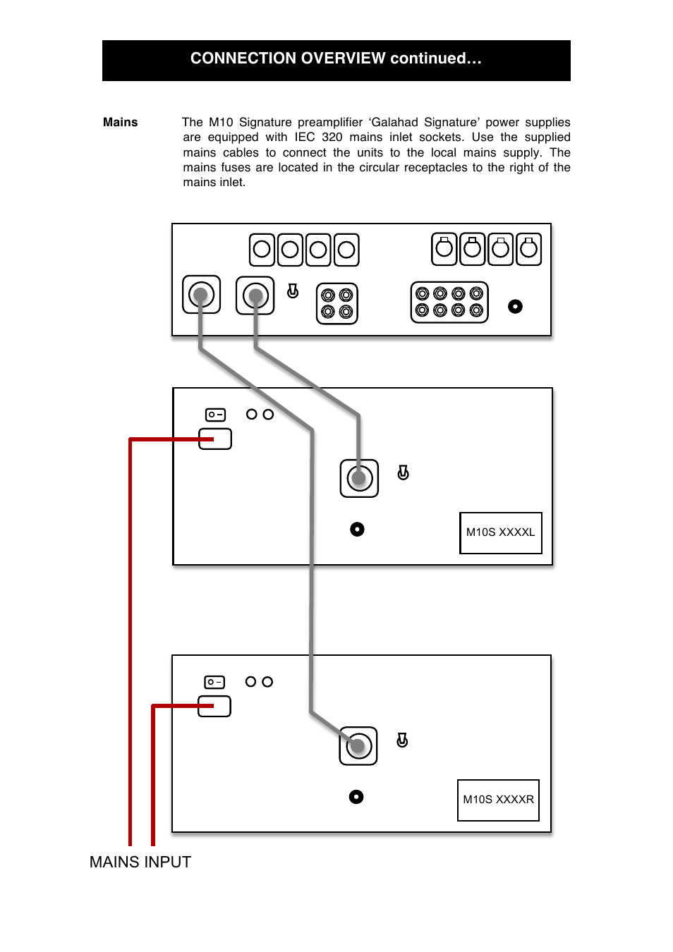 Connection overview continued, Mains input | Audio Note M10 Signature User Manual | Page 14 / 23