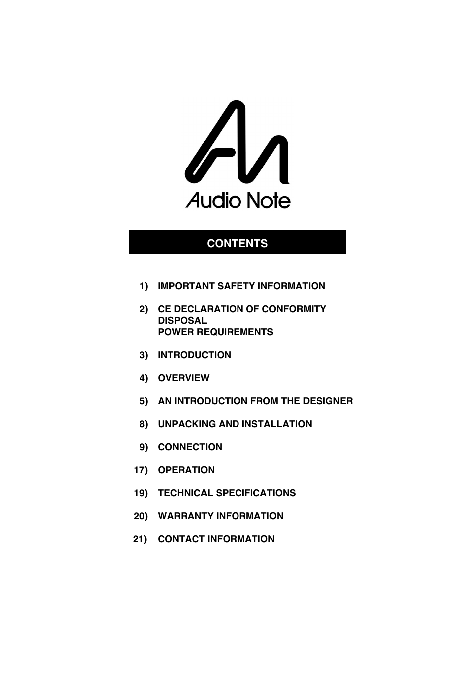 Audio Note M10 Signature User Manual | Page 2 / 23