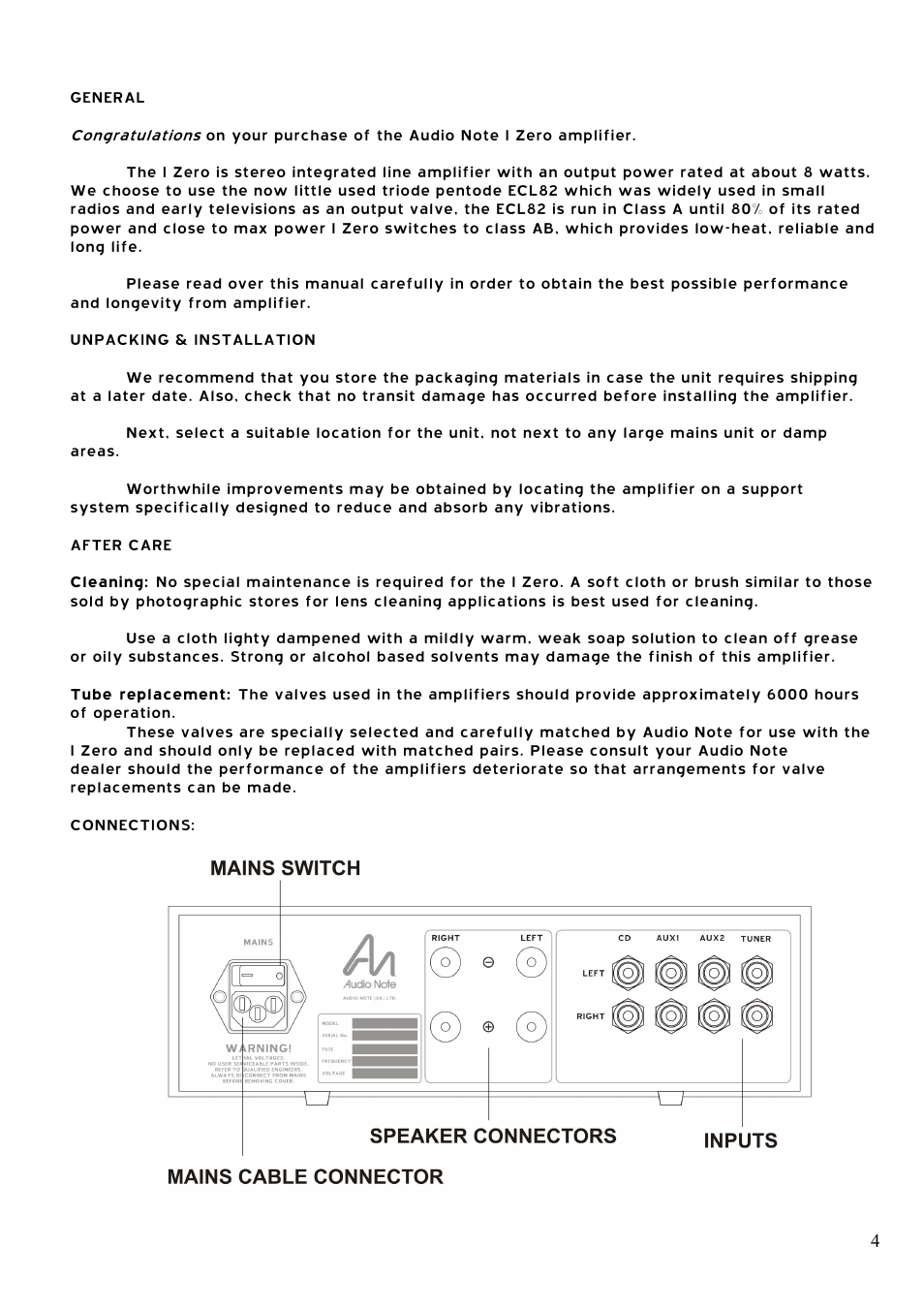 Audio Note I-Zero User Manual | Page 4 / 6
