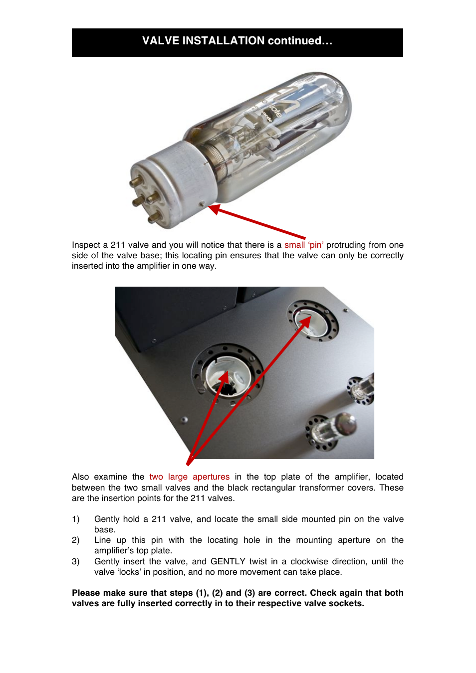 Valve installation continued | Audio Note Jinro User Manual | Page 8 / 14