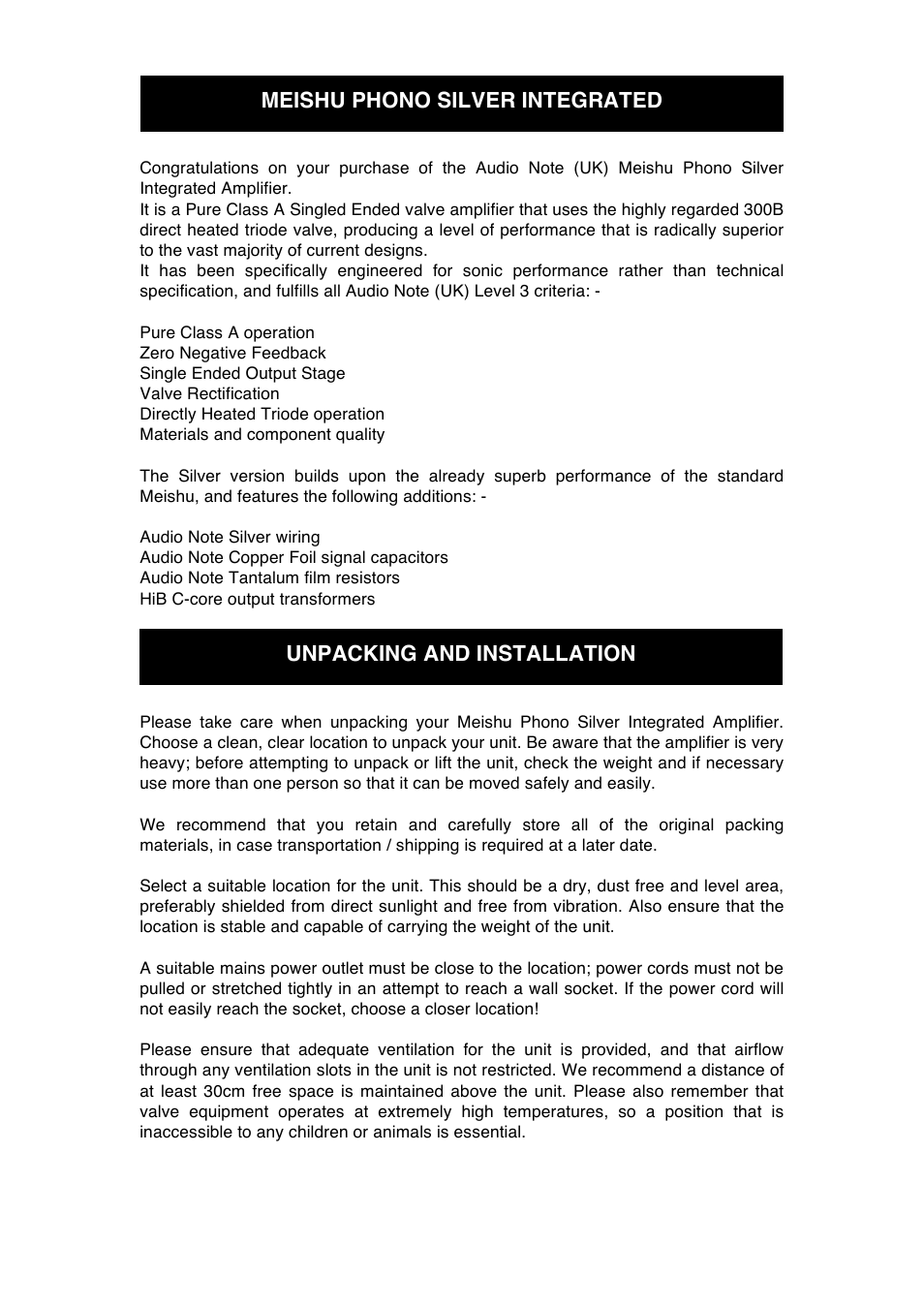 Audio Note Meishu Phono Silver User Manual | Page 6 / 13