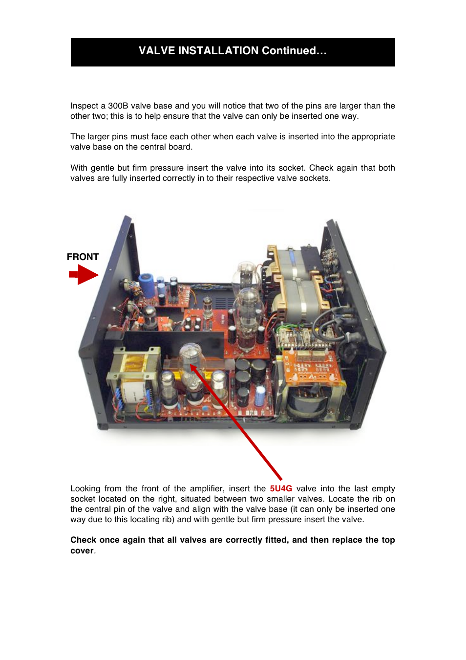 Valve installation continued | Audio Note Meishu Phono Silver User Manual | Page 8 / 13