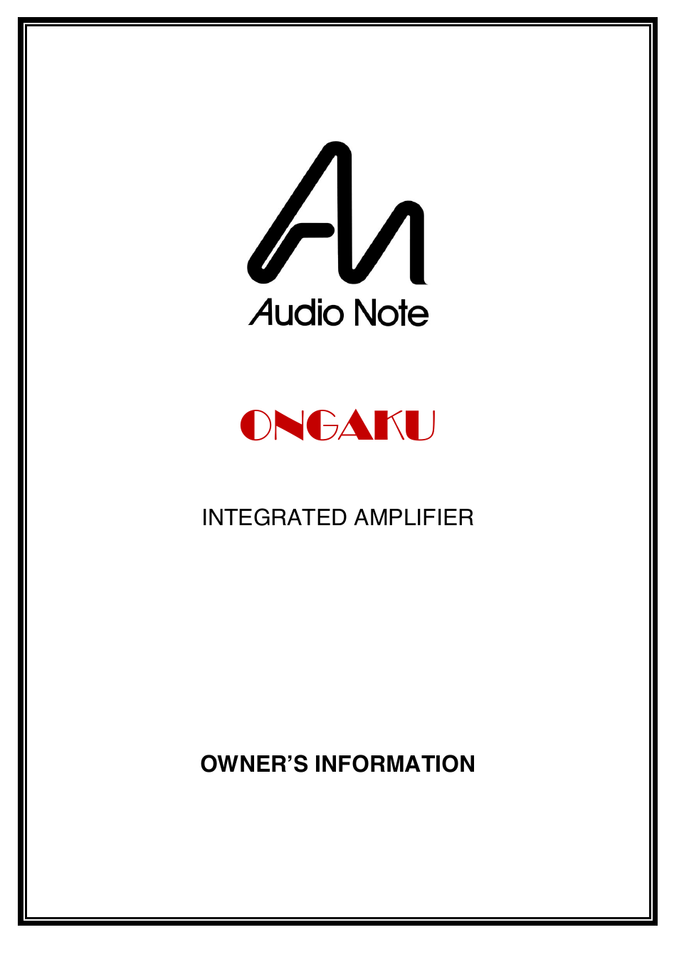 Audio Note Ongaku User Manual | 15 pages