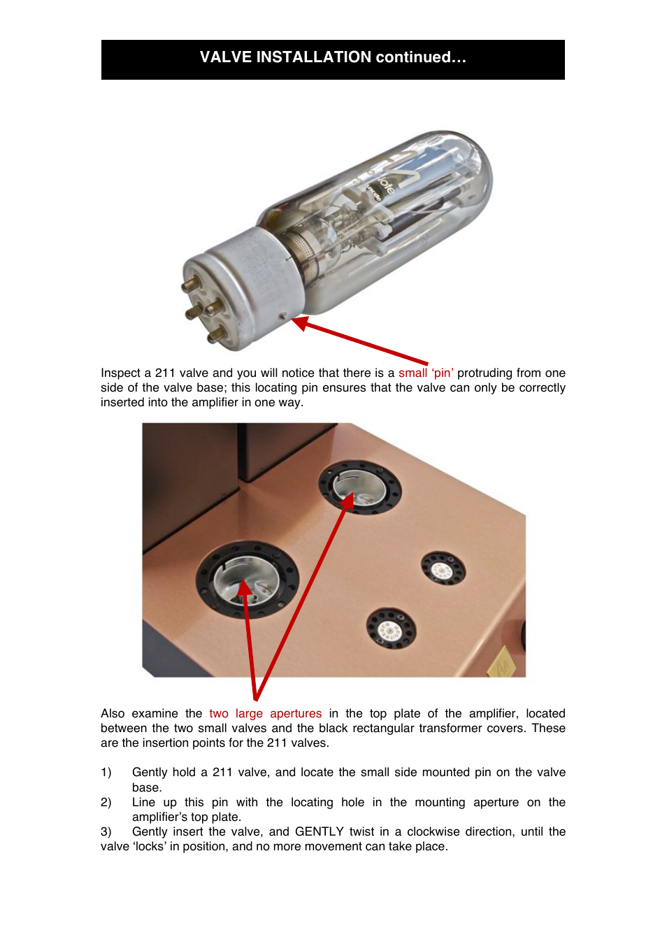 Valve installation continued | Audio Note Ongaku User Manual | Page 9 / 15