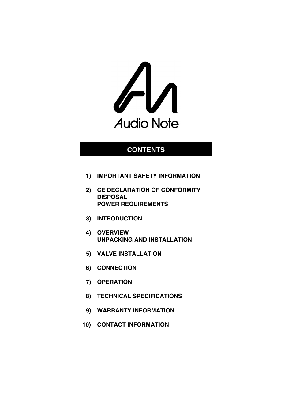 Audio Note Conquest Silver User Manual | Page 2 / 13
