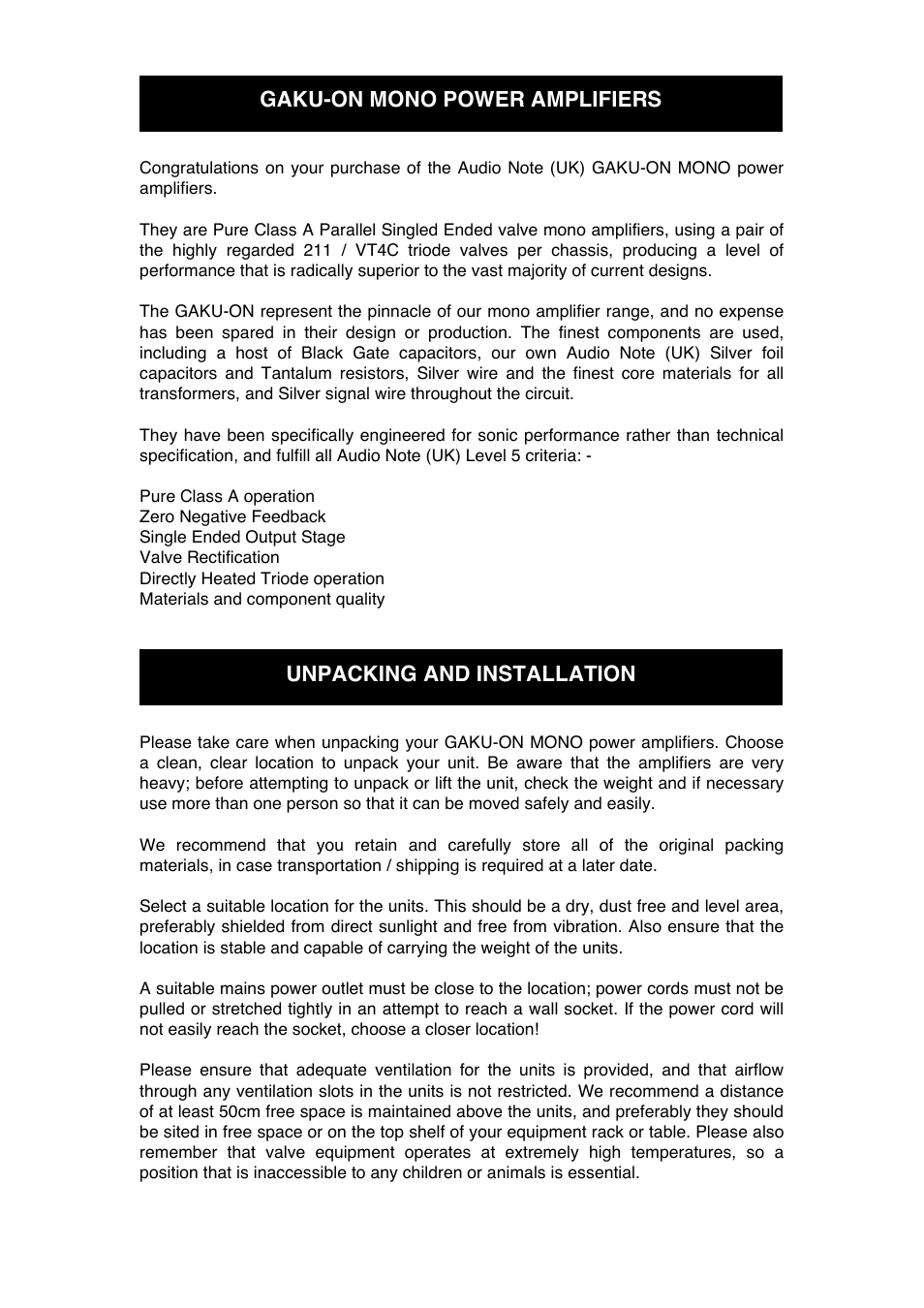 Audio Note Gaku-on User Manual | Page 6 / 14