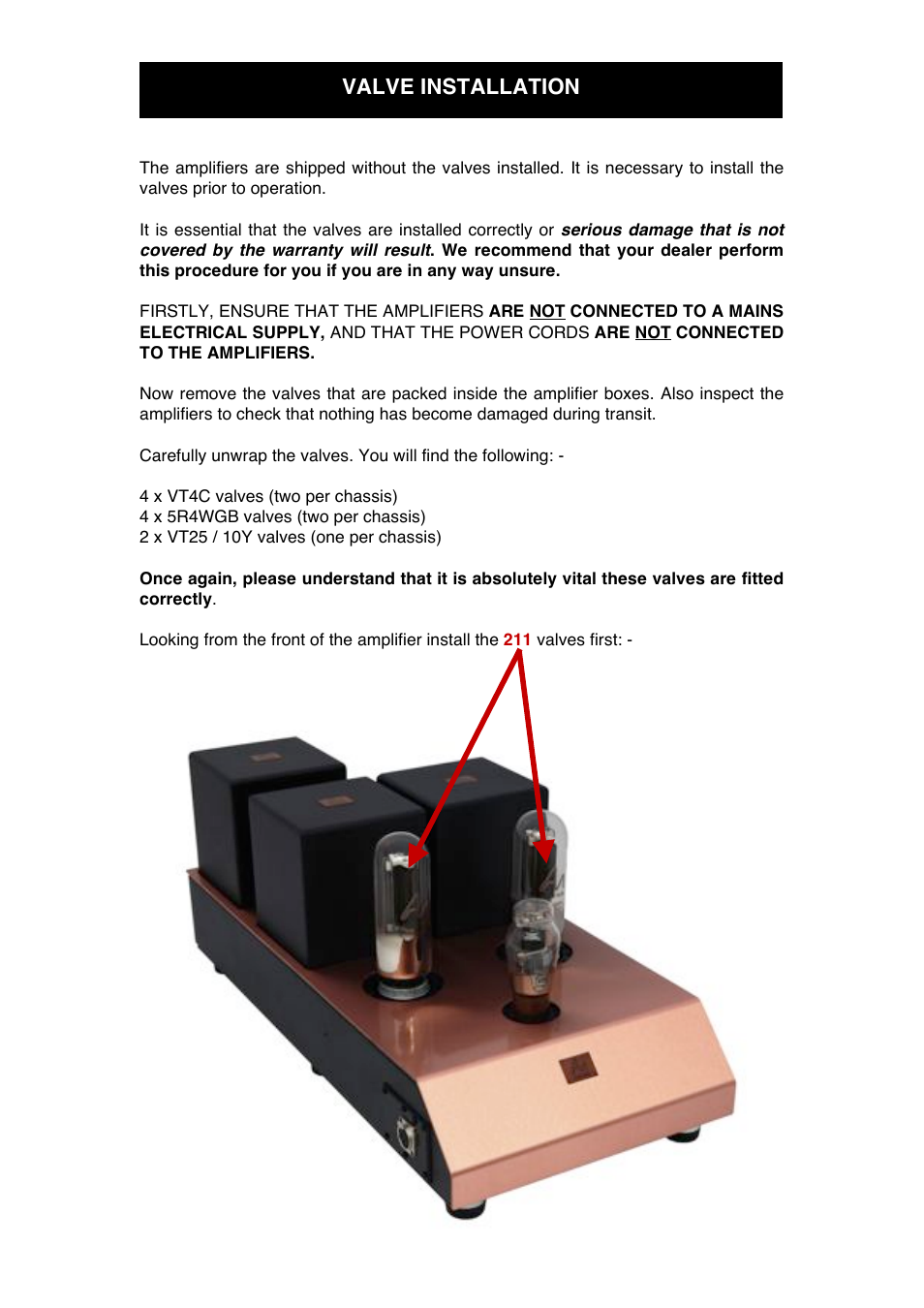 Valve installation | Audio Note Gaku-on User Manual | Page 7 / 14