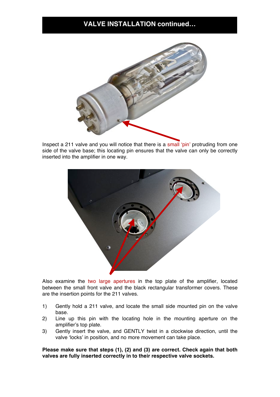 Valve installation continued | Audio Note Gaku-on User Manual | Page 8 / 14