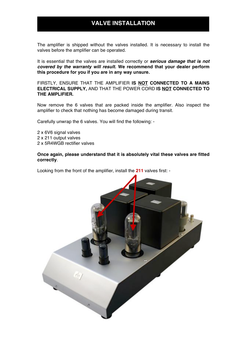 Valve installation | Audio Note Jinro Shochu User Manual | Page 8 / 16