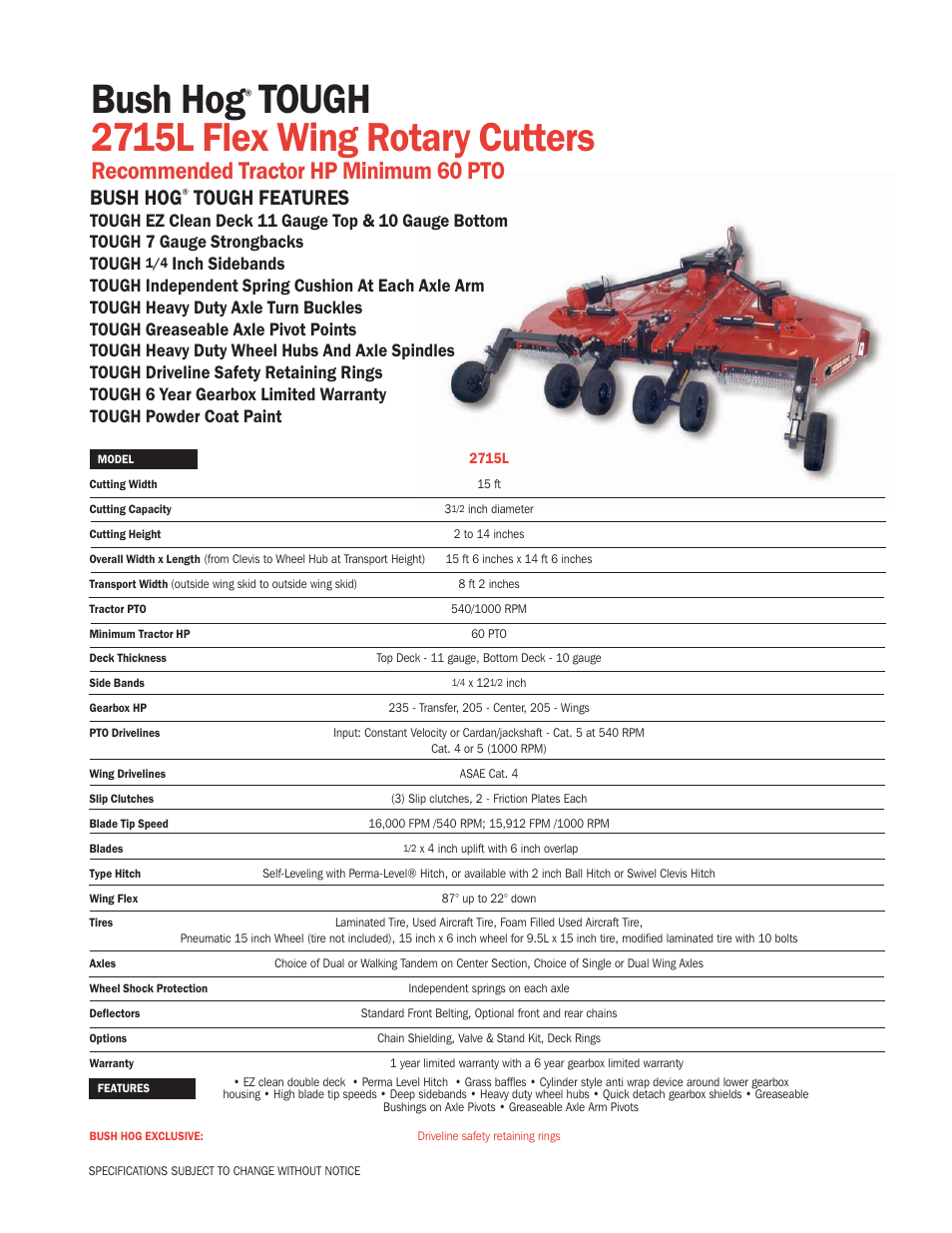 Bush Hog 2715L User Manual | 1 page