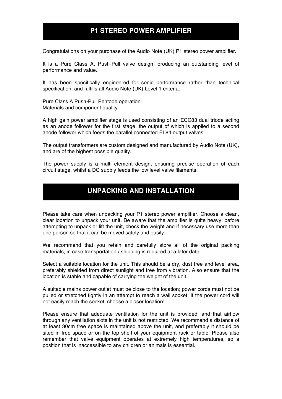 Audio Note P1  User Manual | Page 6 / 11