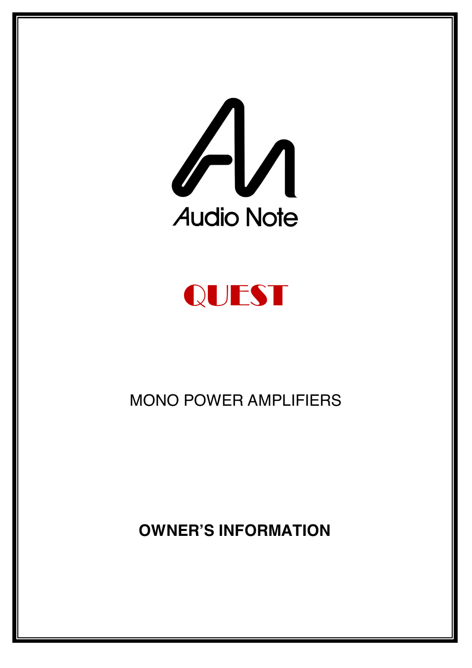 Audio Note Quest User Manual | 12 pages