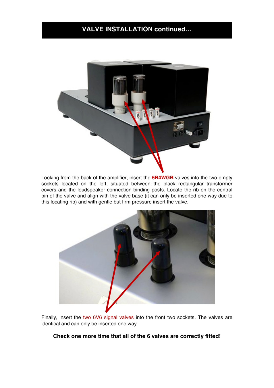 Valve installation continued | Audio Note Tomei Kensei User Manual | Page 10 / 16