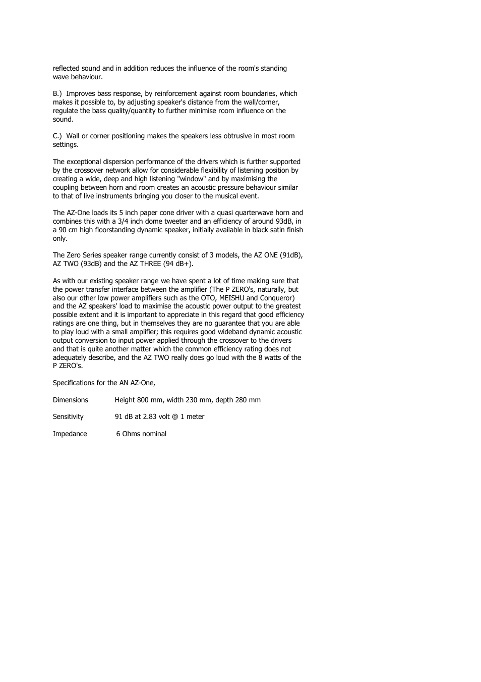 Audio Note AZ-One Speaker User Manual | Page 4 / 5