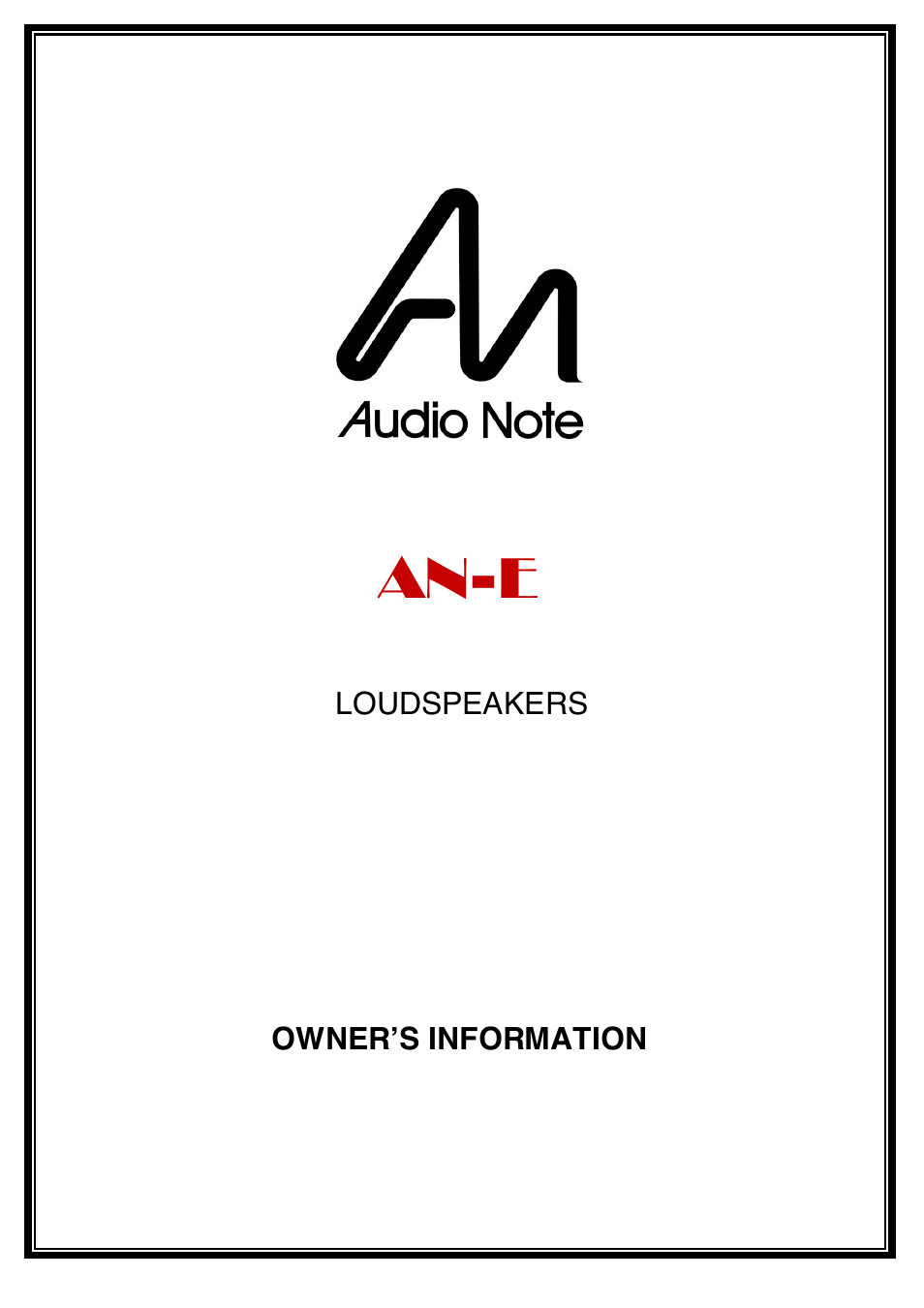 Audio Note AN-E User Manual | 16 pages