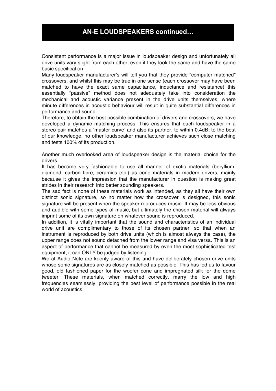 Audio Note AN-E User Manual | Page 7 / 16