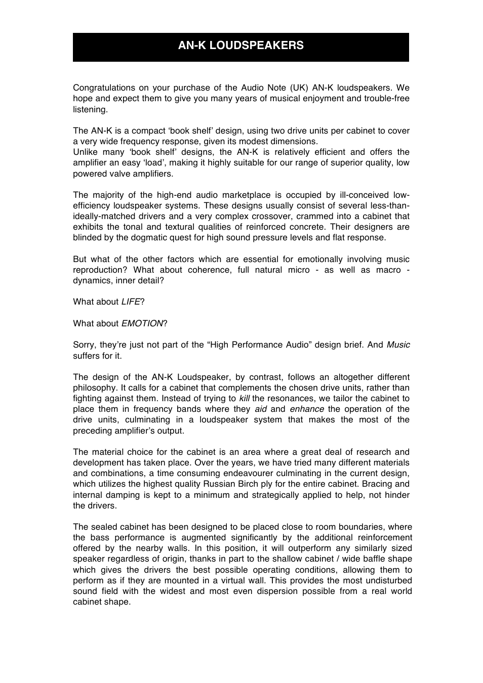 Audio Note AN-K User Manual | Page 6 / 14