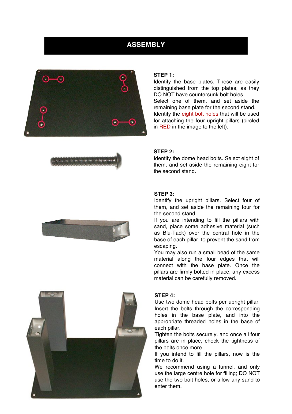 Assembly | Audio Note AN Speaker Stands User Manual | Page 7 / 11